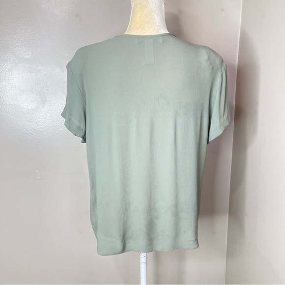 Vintage Jones New York Green Button down Top Sz 16 With Shoulder Pad - Picture 2 of 8